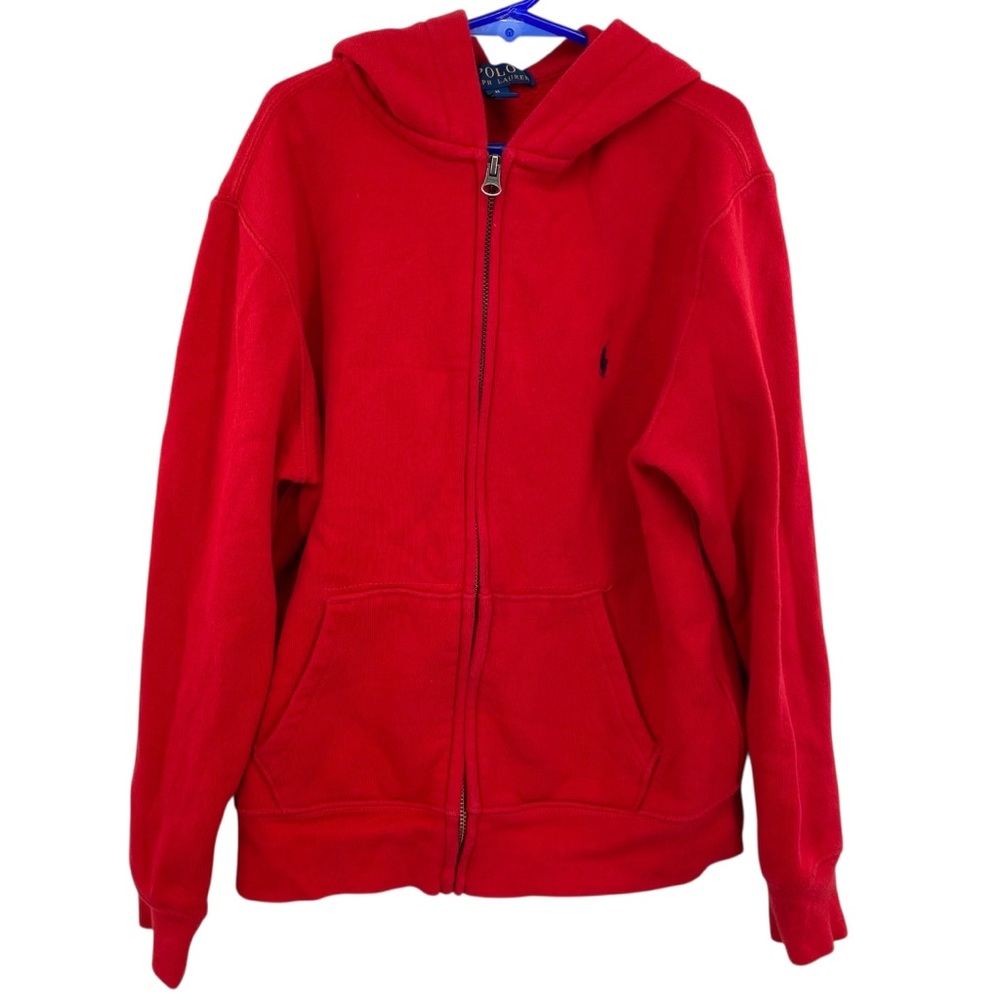 Polo Ralph Lauren Boys Red Hoodie Full Zip Sweatshirt